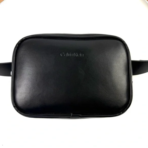 Calvin Klein Black Belt Bag Waist Pack Faux Leather Unisex L-XL Brand New - Picture 3 of 9